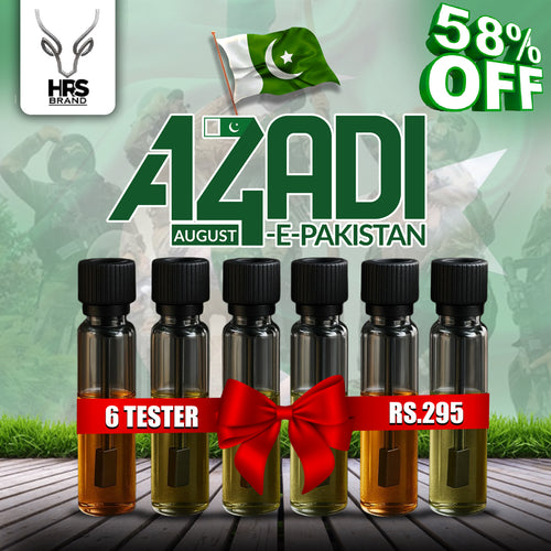 🔥 Azadi Exclusive – Set of 6 Premium Perfume Testers (Unisex)